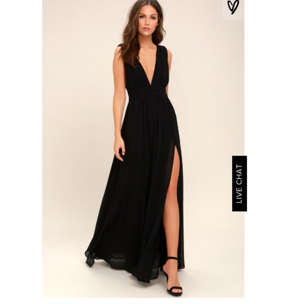 Lulus black dress with slit